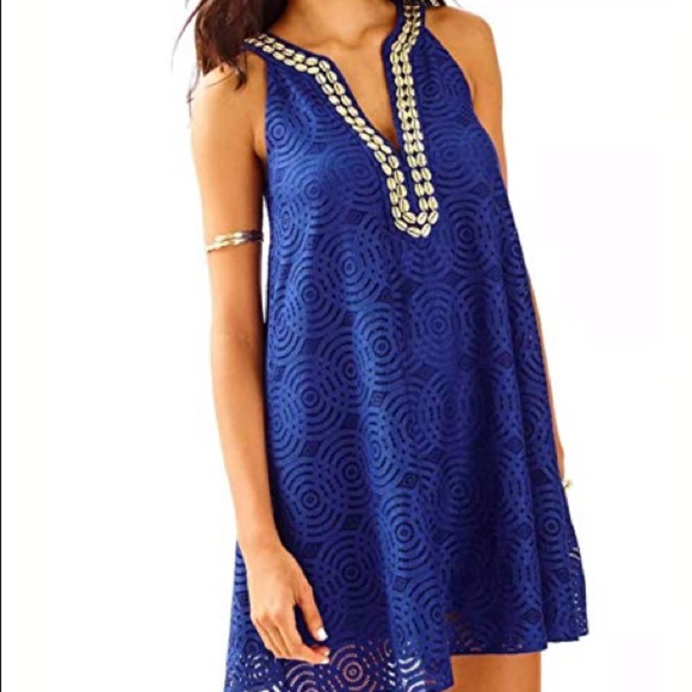 Lilly Pulitzer Achelle Dress blue lace size Small